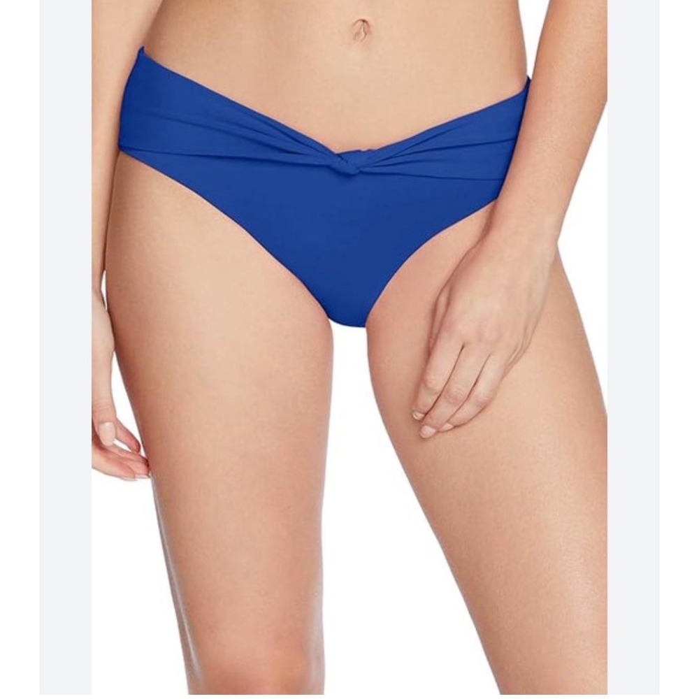 Robin Piccone Women's Olivia Knot Front Hipster Bikini Bottom Sapphire M